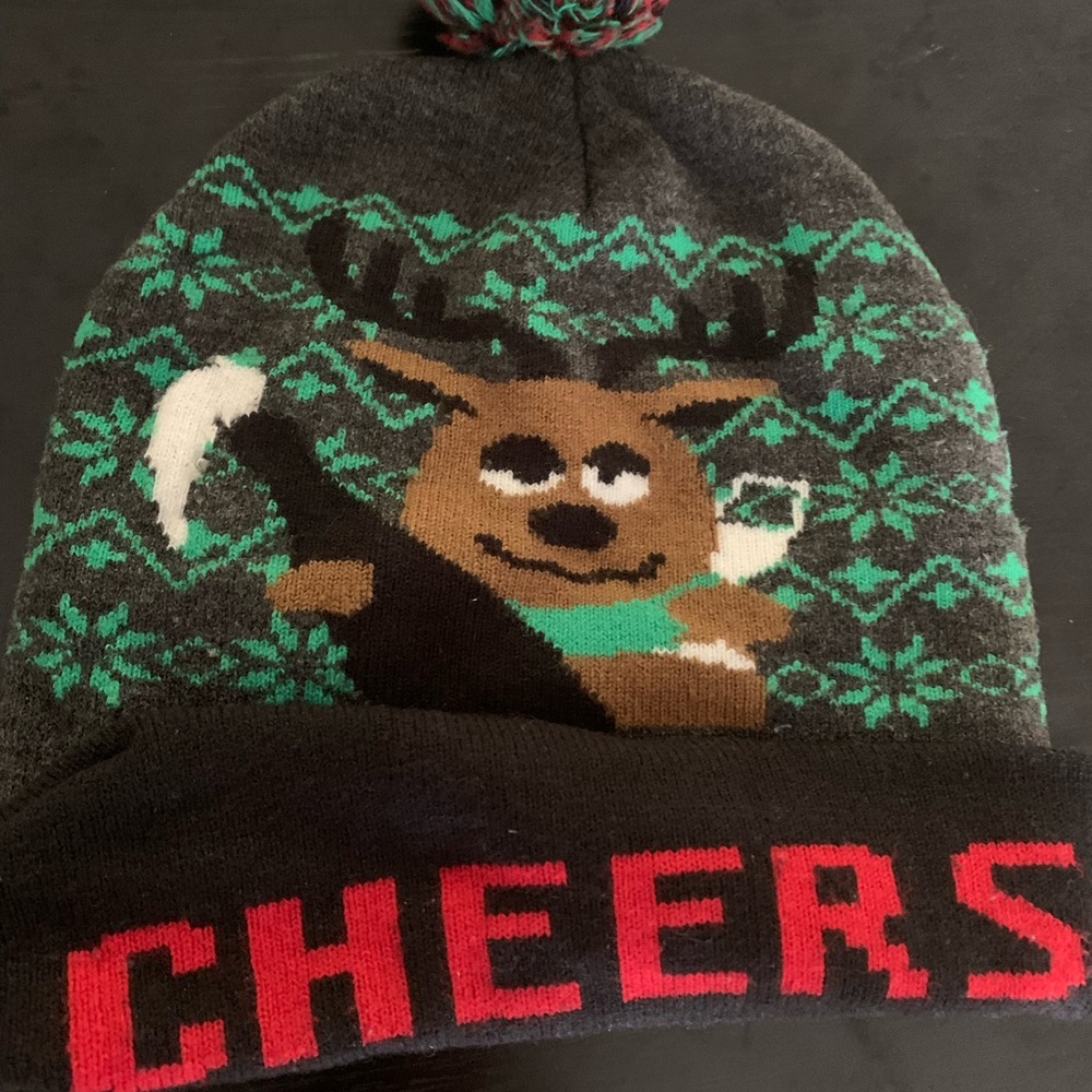 Festive Reindeer Knit Beanie